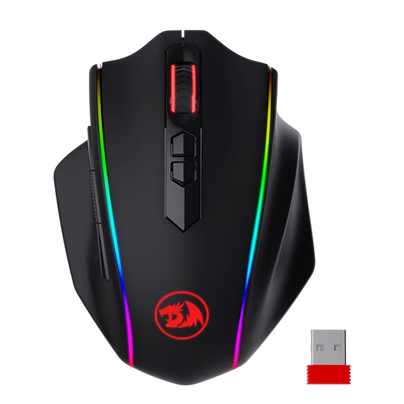 RD-M686RGB_wr_01 REDRAGON VAMPIRE ELITE Wireless 16000DPI|8 Button|Ergonomic Design|P3335 Optical Sensor|Type-C Cable|RGB Backlit Gaming Mouse - Black - Image 1