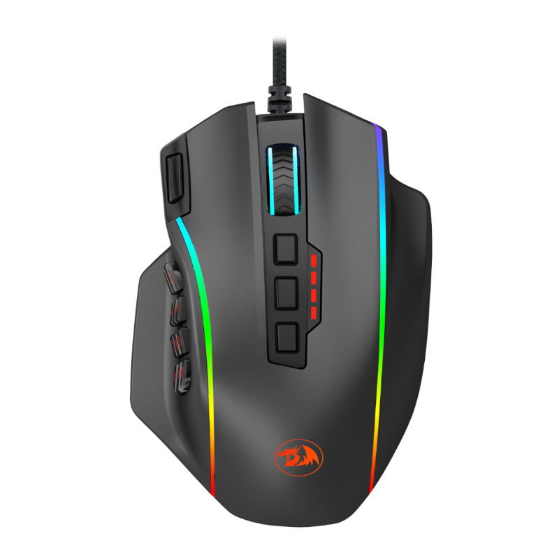 RD-M901-K-2_wr_01 REDRAGON PERDICTION 4 12400DPI RGB MMO Ergo Gaming Mouse - Black - Image 1