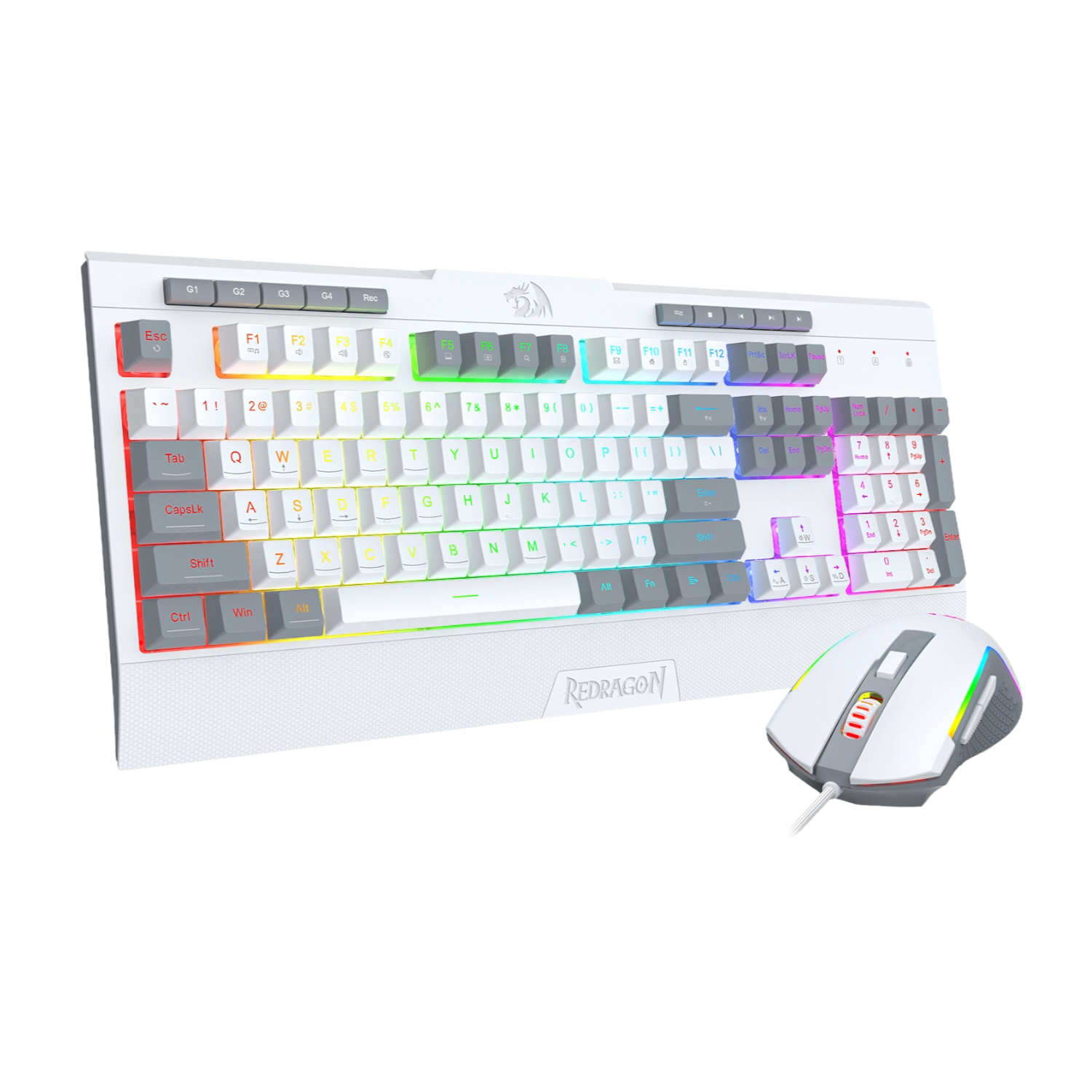 RD-S151W_Redragon-S151-Wired-RGB-Gaming-Kbrd-Mse-Combo-Wht-Gry_wr02 Redragon 2in1 Wired Gaming Combo Keyboard |Mouse - White and Gray - Image 1
