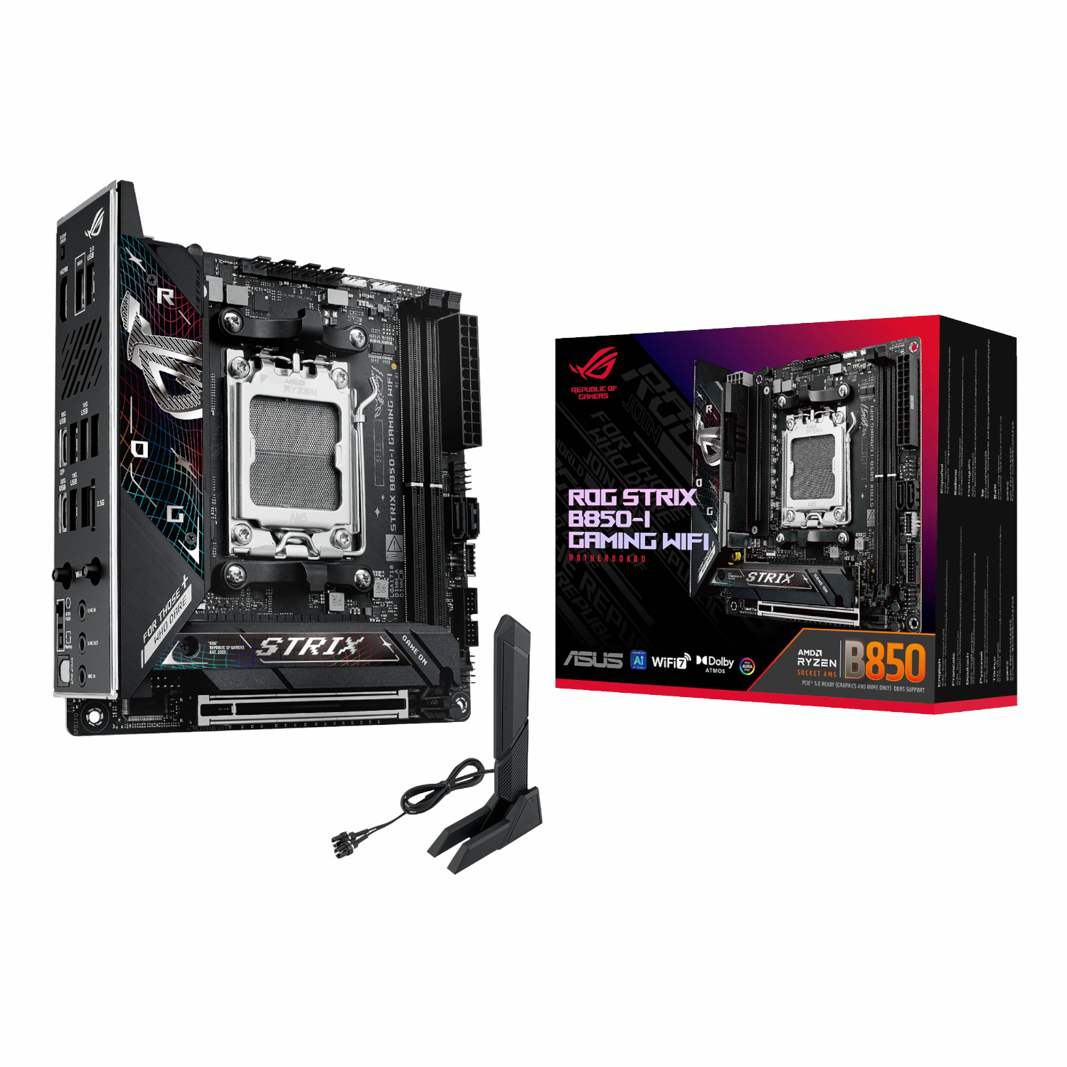 ROG-STRIX-B850-I-GAMING_Asus-ROG-Strix-B850-I-Gaming-WiFi-AM5-Mini-ITX-Gaming-Motherboard_wr_01a ASUS ROG STRIX B850-I GAMING WiFi AM5 ITX Gaming Motherboard - Image 1