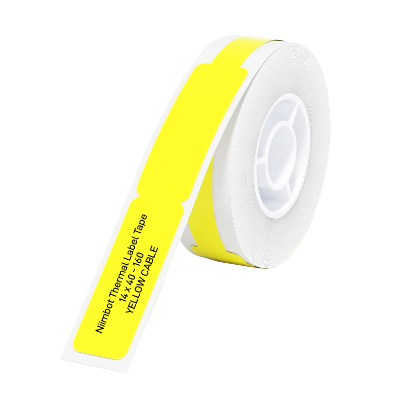 T12.5x7435-65YELLOW-CABL_wr_01 NIIMBOT D11/D110/D101/H1S Thermal Label 12.5x74mm - 65 Labels Per Roll - Yellow for Cable - Image 1