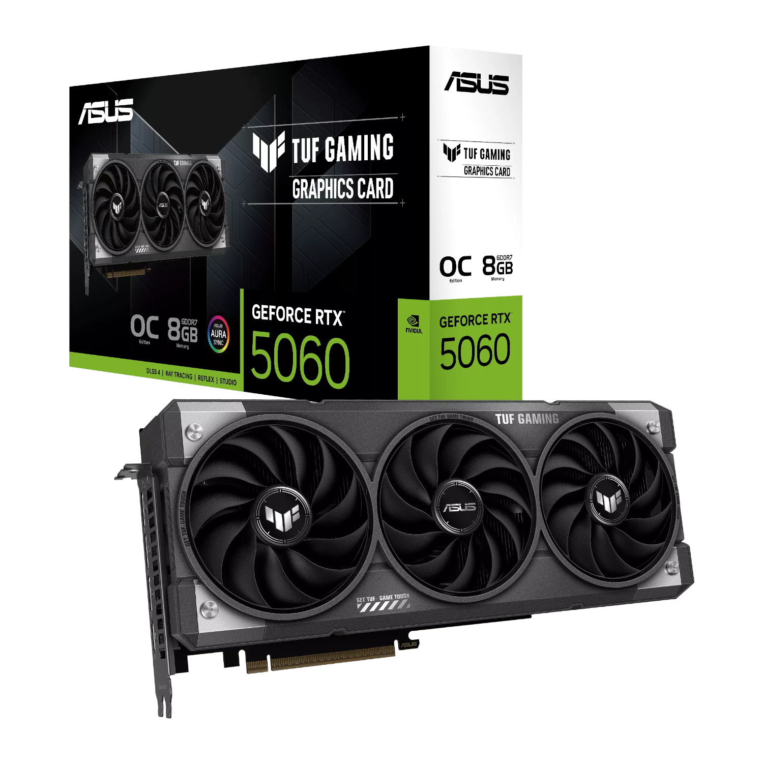 TUF-RTX5060-O8G_ASUS-TUF-Gaming-GeForce-RTX-5060-8GB-GDDR7-OC-Edition-Graphics-Card_wr_01 ASUS Nvidia GeForce RTX 5060 TUF Gaming 8G Graphics Card - Image 1