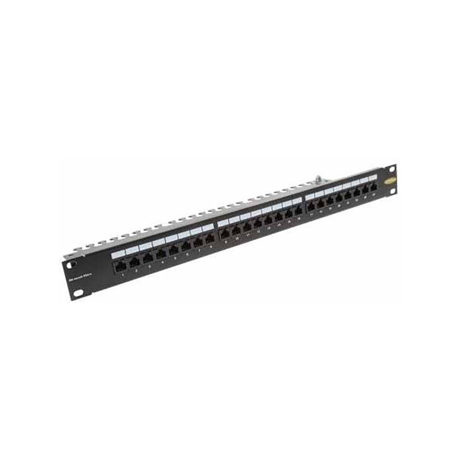 U_PA24T_6C_a80e Zone 24-Port CAT6 Populated 1U Black Patch Panel - Image 1