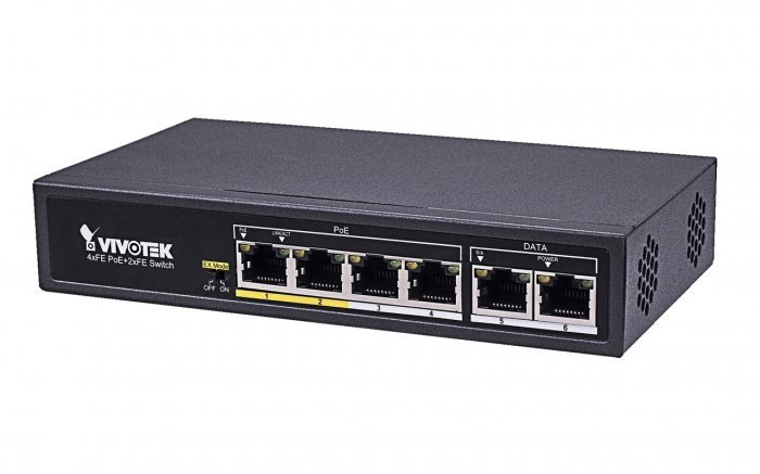 VIVOTEK-AW-FET-060C-065 VIVOTEK Unmanaged 4x 10/100 PoE + 2x 10/100; POE extender up to 200M; 65W - Image 1