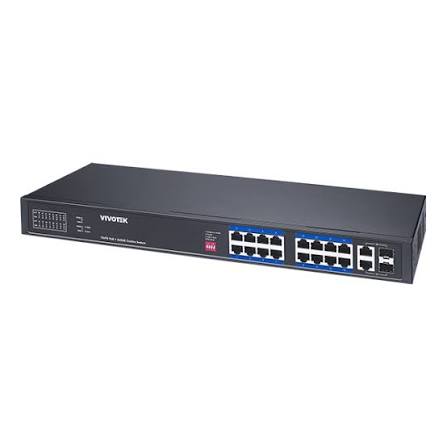 VIVOTEK-AW-FGT-180P-250 VIVOTEK Unmanaged 16x POE; 2x GE; 2x SFP Combo; 250W - Image 1