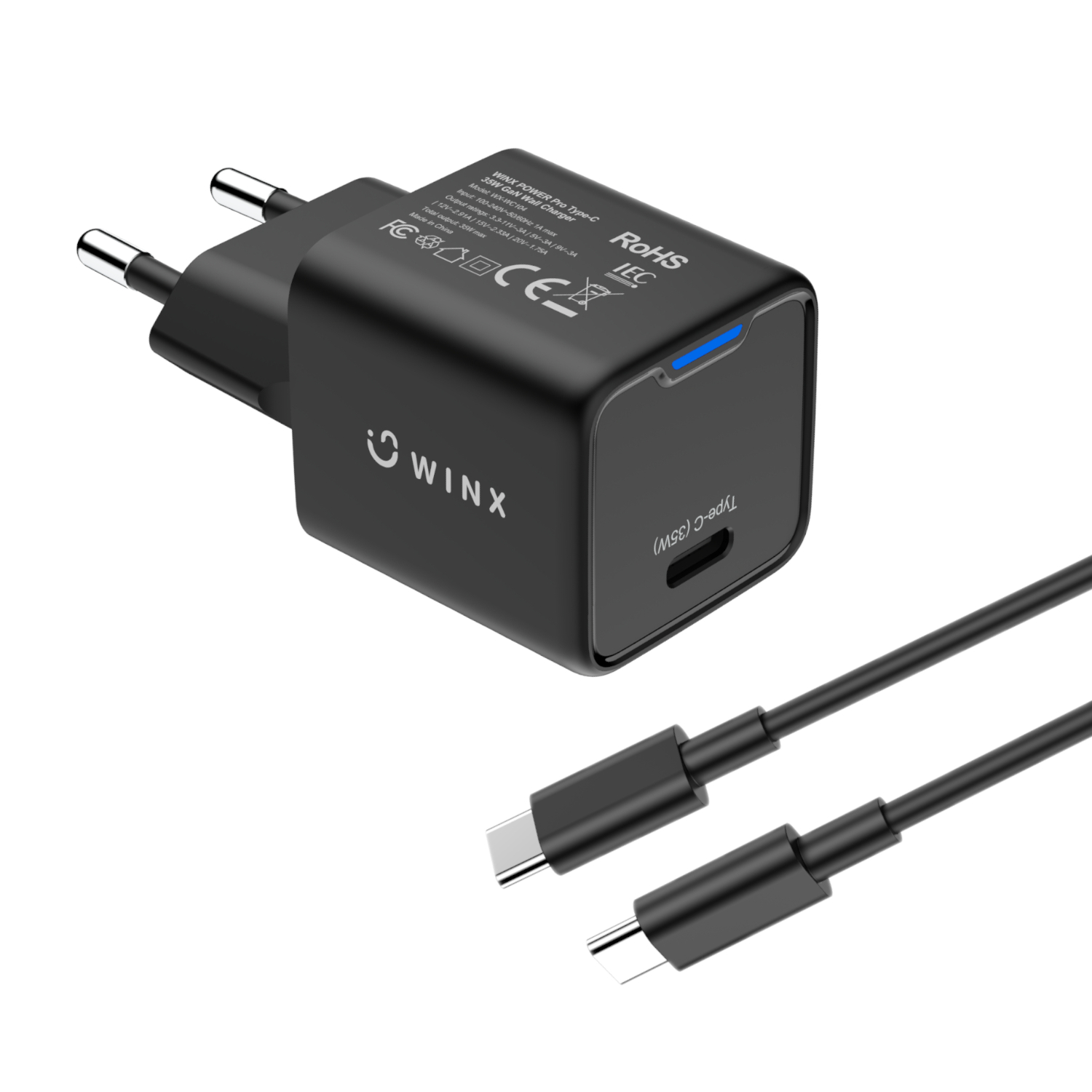 WX-WC104_WINX-POWER-Fast-Type-C-35W-GaN-Wall-Charger-Black_wr_01a WINX POWER Fast Kit 35W GAn Wall Charger - Image 1
