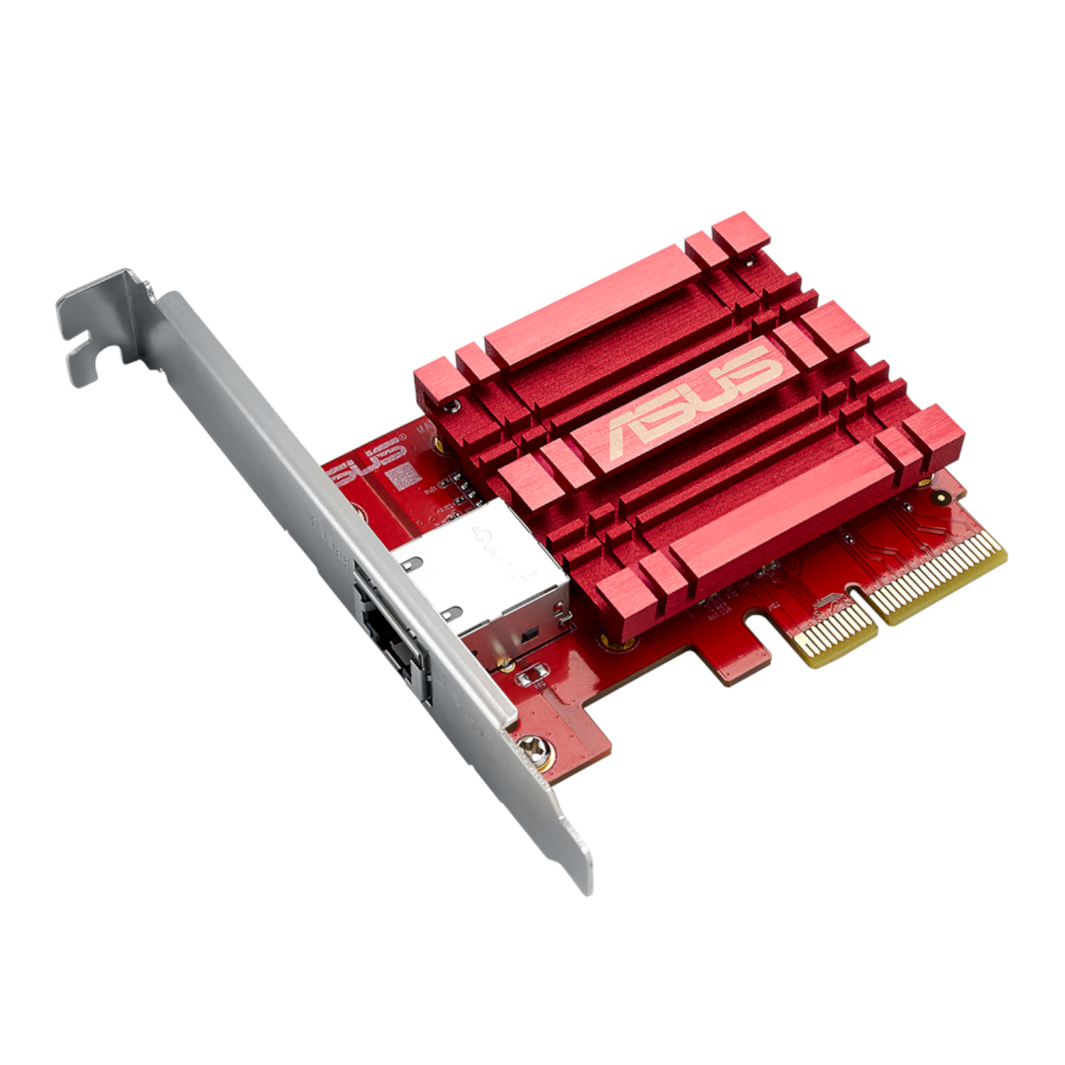 XG-C100C-V3_ASUS-XG-C100C-V3-10Gbps-PCIe-Network-Adapter-RJ45-Red_wr_01 ASUS 10GBase-T PCIe Network Adapter - Image 1