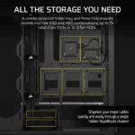 Corsair CORSAIR iCUE LINK 5000T LX RGB Mid-Tower PC Case, 4x 2.5" Drive Bays, 2x 3.5" Drive Bays Fan layout: Front 3x 120mm, 2x 140mm; Top 3x 120mm ,2x 140mm, Side 3x 120mm, Rear 1x 120mm. iCUE LINK Hub included – 3x LX120 RGB Fans – Aurora RGB Light Strips 4x USB 3.0, 1x USB 3.1 Type-C Colour: Black Mini-ITX, Micro-ATX, ATX, E-ATX - Image 10