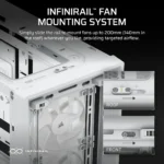 Corsair FRAME 4000D RS Wood Modular High Airflow Mid-Tower PC Case, 4x 2.5" Drive Bays, 2x 3.5" Drive Bays Fan layout: Front 3x 120mm/2x 140mm/2x 200mm, Top 3x 120mm/2x 140mm, Rear 1x 120mm/140mm, Side 3x 120mm, 2x 140mm, PSU Shroud: 2x 120mm. 3x RS Fans Included 2x USB 3.2 Gen1 Type-A, 1x USB 3.2 Gen2 Type-C Colour: White & Oak Mini-ITX, Micro-ATX, ATX, EATX - Image 8