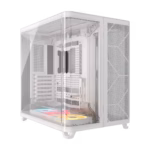 AIR 5400 LX-R RGB iCUE LINK Triple Chamber Mid-Tower PC Case 2x 2.5" , 1x 3.5" Drive Bays Fan layout: Front: 3x120mm, Rear 1x 120mm, Bottom: 3x 120mm (Incl), Top 3x120mm (1x) USB 3.2 Gen 2x2 Type-C, (2x) USB 3.2 Gen 1 Type-C, (1x) Audio in/out Mini-ITX, Micro-ATX, ATX, E-ATX Colour: White - Image 5