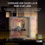 AIR 5400 LX-R RGB iCUE LINK Triple Chamber Mid-Tower PC Case 2x 2.5" , 1x 3.5" Drive Bays Fan layout: Front: 3x120mm, Rear 1x 120mm, Bottom: 3x 120mm (Incl), Top 3x120mm (1x) USB 3.2 Gen 2x2 Type-C, (2x) USB 3.2 Gen 1 Type-C, (1x) Audio in/out Mini-ITX, Micro-ATX, ATX, E-ATX Colour: White - Image 14
