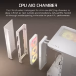 AIR 5400 LX-R RGB iCUE LINK Triple Chamber Mid-Tower PC Case 2x 2.5" , 1x 3.5" Drive Bays Fan layout: Front: 3x120mm, Rear 1x 120mm, Bottom: 3x 120mm (Incl), Top 3x120mm (1x) USB 3.2 Gen 2x2 Type-C, (2x) USB 3.2 Gen 1 Type-C, (1x) Audio in/out Mini-ITX, Micro-ATX, ATX, E-ATX Colour: White - Image 7