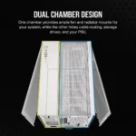 Corsair 2500D AIRFLOW Micro ATX Dual Chamber PC Case 2x 2.5" Drive Bays, 2x 3.5" Drive Bays Fan layout: Front 2x 120mm, 2x 140mm, Top 3x 120mm/2x 140mm, Side 2x 120mm, Rear 1x 120mm, Bottom 3x 120mm; 2x 140mm 2x USB 3.2 Gen1 Type-A, 1x USB 3.2 Gen2 Type-C Colour: White Mini-ITX, Micro-ATX - Image 22
