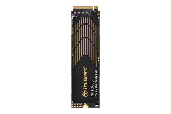 c70cc88e395db40ee155907d57b8caf2ad7febf3 TRANSCEND 2TB MTE260S PCI-E GEN 5X4 M.2 NVMe 2280 SSD 3D NAND -14000 MB/s Read 11000 MB/s Write- Graphen Heat Spreader -1500TBW - Image 1