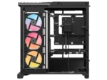 FRAME 4500X LX-R RGB LINK Panoramic Glass Mid-Tower PC Case 4x 2.5" , 2x 3.5" Drive Bays Fan layout: Front 3x 120mm (Incl)/2x 140mm/2x 200mm, Radiator tray 3x 120mm/2x 140mm, Rear 1x 120mm/2x140mm, Bottom: 2x 120mm, Top 3x120mm/2x140mm iCUE LINK System Hub included for full digital control of connected devices (1x) USB 3.2 Gen 2 Type-C, (2x) USB 3.2 Gen 1 Type-A, (1x) Audio in/out Mini-ITX, Micro-ATX, ATX, E-ATX Colour: Black - Image 5