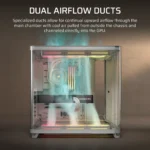AIR 5400 LX-R RGB iCUE LINK Triple Chamber Mid-Tower PC Case 2x 2.5" , 1x 3.5" Drive Bays Fan layout: Front: 3x120mm, Rear 1x 120mm, Bottom: 3x 120mm (Incl), Top 3x120mm (1x) USB 3.2 Gen 2x2 Type-C, (2x) USB 3.2 Gen 1 Type-C, (1x) Audio in/out Mini-ITX, Micro-ATX, ATX, E-ATX Colour: White - Image 2