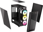 Corsair 480T RGB Airflow Tempered Glass Mid-Tower Case 2x 2.5" Drive Bays Fan layout: Front 3x 120mm/2x 140mm, Top 3x 120mm/2x 140mm, Rear 1x 120mm - 3x AR120 RGB fans included 2x USB 3.2 Type-A (Gen1) Colour: Black Mini-ITX, Micro-ATX, ATX, E-ATX