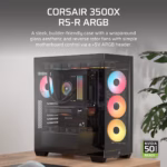 Corsair 3500X RS-R E-ATX | ATX | MATX | ITX ARGB Mid Tower Gaming Chassis - Black - Image 3