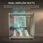 AIR 5400 LX-R RGB iCUE LINK Triple Chamber Mid-Tower PC Case 2x 2.5" , 1x 3.5" Drive Bays Fan layout: Front: 3x120mm, Rear 1x 120mm, Bottom: 3x 120mm (incl), Top 3x120mm (1x) USB 3.2 Gen 2x2 Type-C, (2x) USB 3.2 Gen 1 Type-C, (1x) Audio in/out Mini-ITX, Micro-ATX, ATX, E-ATX Colour: White - Image 3