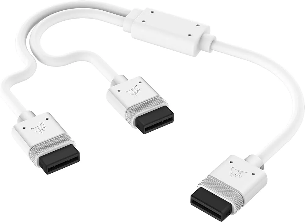 cl-9011132-ww_2jpc Corsair iCUE LINK Cable; 1x 600mm Y-Cable with Straight connectors; White - Image 1