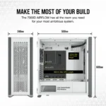 Corsair 7000D AIRFLOW Full-Tower ATX PC Case 10x 2.5" Drive Bays, 6x 3.5" Drive Bays Fan layout: Front 3x 120mm, 3x 140mm, Top 3x 120mm ,3x 140mm, Side 4x 120mm, Rear 1x 120mm, 1x 140mm 4x USB 3.0, 1x USB 3.1 Type-C Colour: White Mini-ITX, Micro-ATX, ATX, E-ATX - Image 24