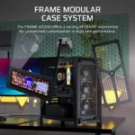 Corsair FRAME 4000D RS Wood Modular High Airflow Mid-Tower PC Case, 4x 2.5" Drive Bays, 2x 3.5" Drive Bays Fan layout: Front 3x 120mm/2x 140mm/2x 200mm, Top 3x 120mm/2x 140mm, Rear 1x 120mm/140mm, Side 3x 120mm, 2x 140mm, PSU Shroud: 2x 120mm. 3x RS Fans Included 2x USB 3.2 Gen1 Type-A, 1x USB 3.2 Gen2 Type-C Colour: Black & Walnut Mini-ITX, Micro-ATX, ATX, EATX - Image 7