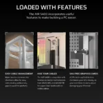 AIR 5400 LX-R RGB iCUE LINK Triple Chamber Mid-Tower PC Case 2x 2.5" , 1x 3.5" Drive Bays Fan layout: Front: 3x120mm, Rear 1x 120mm, Bottom: 3x 120mm (Incl), Top 3x120mm (1x) USB 3.2 Gen 2x2 Type-C, (2x) USB 3.2 Gen 1 Type-C, (1x) Audio in/out Mini-ITX, Micro-ATX, ATX, E-ATX Colour: White - Image 3