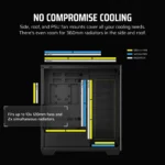 Corsair 3500X Tempered Glass Mid-Tower PC Case 2x 2.5" Drive Bays, 2x 3.5" Drive Bays Fan layout: Top 3x 120mm/2x 140mm, Rear 1x 120mm/140mm, Side 3x 120mm, 2x 140mm, Bottom 3x 120mm; 1x 140mm 2x USB 3.2 Gen1 Type-A, 1x USB 3.2 Gen2 Type-C Colour: Black Mini-ITX, Micro-ATX, ATX, EATX - Image 5