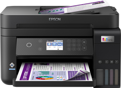 Epson EcoTank L6370 3 – in – 1 with ADF – 35ppm Mono 23ppm Colour A4 Print Scan Copy USB Wi-Fi/Wi-FiDirect AutoDuplexPrint&Scan Rear Paper Feeder & Tray Paper Feeder ADF Scanner (box includes 1 full set ink bottles, Black 14k pages, Colour 11.2k pages), Compatible Paper Weight 64 g/m² – 250 g/m², 7.3 kg, Recommended Duty Cycle 800 – 2000 pages per month. Warranty 12 Month Carry-in, 50 000 pages Epson EcoTank L6370 3 - in - 1 with ADF - 35ppm Mono 23ppm Colour A4 Print Scan Copy USB Wi-Fi/Wi-FiDirect AutoDuplexPrint&Scan Rear Paper Feeder & Tray Paper Feeder ADF Scanner (box includes 1 full set ink bottles, Black 14k pages, Colour 11.2k pages), Compatible Paper Weight 64 g/m² - 250 g/m², 7.3 kg, Recommended Duty Cycle 800 - 2000 pages per month. Warranty 12 Month Carry-in, 50 000 pages - Image 1