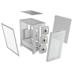 Corsair 3000D RGB AIRFLOW Mid-Tower PC Case 2x 2.5" Drive Bays, 2x 3.5" Drive Bays Fan layout: Front 3x 120mm/2x 140mm, Top 3x 120mm/2x 140mm, Rear 1x 120mm - 3x AR120 RGB Included 2x USB 3.0 Colour: White Mini-ITX, Micro-ATX, ATX - Image 3