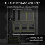 Corsair 5000T Mid-Tower High-Performance PC Case 4x 2.5" Drive Bays, 2x 3.5" Drive Bays Fan layout: Front 3x 120mm, 2x 140mm; Top 3x 120mm ,2x 140mm, Side 3x 120mm, Rear 1x 120mm 4x USB 3.0, 1x USB 3.1 Type-C Colour: Black Mini-ITX, Micro-ATX, ATX, E-ATX - Image 8