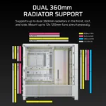 Corsair FRAME 4000D RS E-ATX | ATX | MATX | ITX ARGB Mid Tower Gaming Chassis - White - Image 9