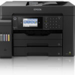 Epson EcoTank L15150 A3+ 4-in-1 with Wi-Fi and Ethernet printer; Print, copy, scan and fax; low cost per page, 550-sheet tray capacity and 50-sheet ADF; two 250-sheet front trays, a 50-sheet rear feed; mobile printing, Ethernet and a 10.9cm LCD touchscreen with hard keys; Includes ink in the box for 4500 pages black and 2800 pages in colour; Auto Duplex; Warranty 1 year Carry-In. Warranty 12 Month Carry-in, 200 000 pages