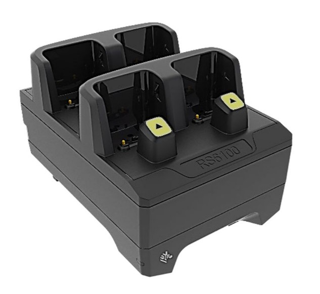 RS5100/RS6100 2 Bay Charger. Requires country specific charger PWR-WUA5V12W0xx and CBL-TC5XUSBC2A-01. Optional Shim for battery charging is SHIM-CRDR5X62B-01. RS5100/RS6100 2 Bay Charger. Requires country specific charger PWR-WUA5V12W0xx and CBL-TC5XUSBC2A-01. Optional Shim for battery charging is SHIM-CRDR5X62B-01. - Image 1