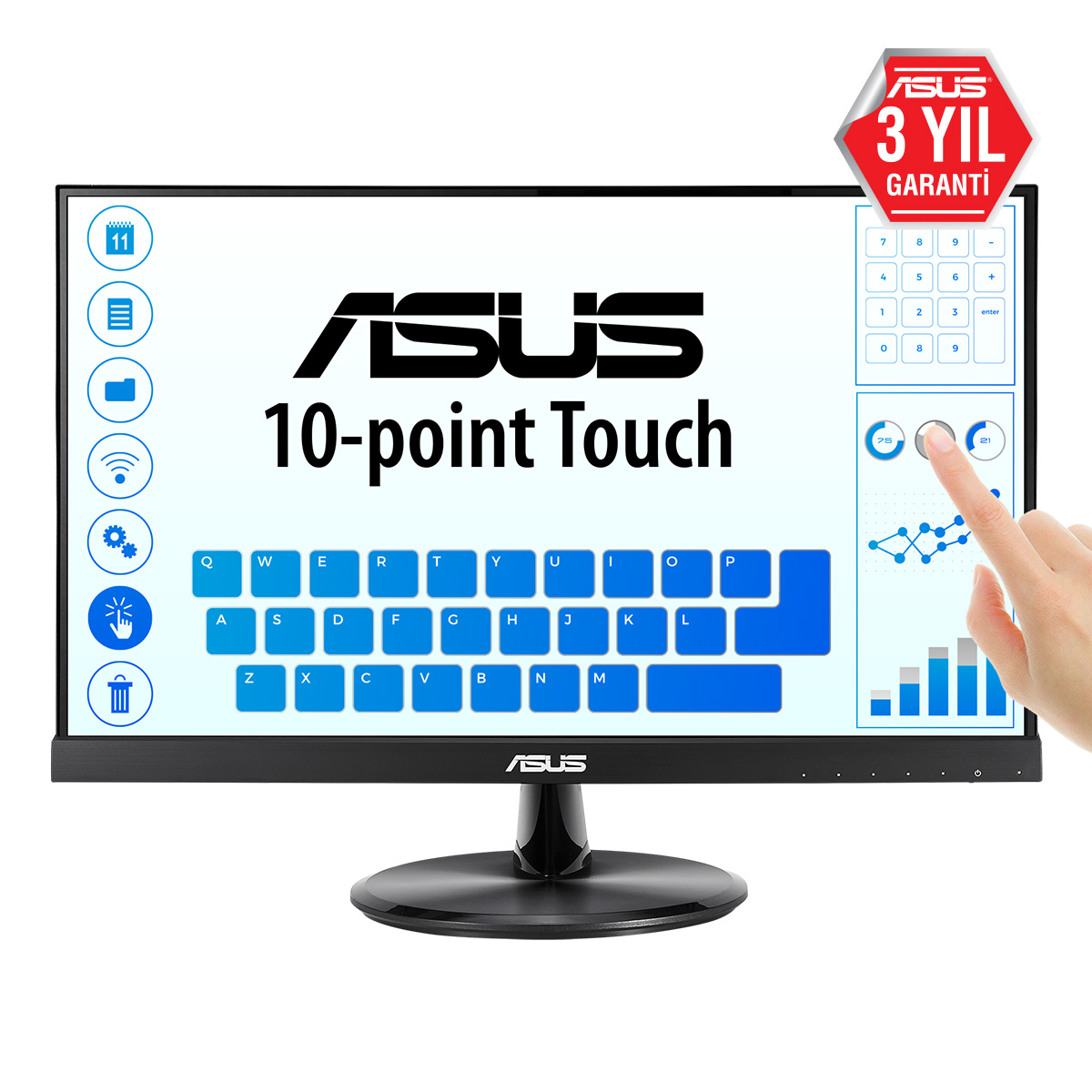 ASUS VT229H|Touch|21.5”|WXGA|TN Panel|60Hz|AR16:9|5ms – GTG|220 NITS|400:1|VA (H90/V60)-|1XVGA|1xHDMI|Vesa WM| ASUS VT229H|Touch|21.5''|WXGA|TN Panel|60Hz|AR16:9|5ms - GTG|220 NITS|400:1|VA (H90/V60)-|1XVGA|1xHDMI|Vesa WM| - Image 1