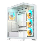 Gigabyte C500 PANORAMIC STEALTH PC Case - Supports rear connector motherboards 2 x 3.5'' / 1 x 2.5' Fan layout:Top: 120mm x 3 or 140mm x2, Rear: 120mm x 1 or 140mm x1, Bottom 120mm x3, Side 120mm x3. 4x 120mm Fans Included USB 3.1 Gen2 Type-C x1, USB 3.0 x2 Colour: White Mini ITX / Micro ATX / ATX