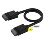 Corsair iCUE LINK Cable; 2x 200mm with Straight connectors; Black