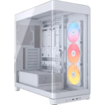 FRAME 4500X RS-R ARGB Panoramic Glass Mid-Tower PC Case 4x 2.5" , 2x 3.5" Drive Bays Fan layout: Front 3x 120mm (Incl)/2x 140mm/2x 200mm, Radiator tray 3x 120mm/2x 140mm, Rear 1x 120mm/2x140mm, Bottom: 2x 120mm, Top 3x120mm/2x140mm (1x) USB 3.2 Gen 2 Type-C, (2x) USB 3.2 Gen 1 Type-A, (1x) Audio in/out Mini-ITX, Micro-ATX, ATX, E-ATX Colour: White - Image 7