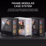 FRAME 5000D RS Mid-Tower PC Case 2x 2.5" , 1x 3.5" Drive Bays Fan layout: Radiator tray 3x 120mm (Incl) /2x 140mm, Rear 1x 120mm (Incl)/1x140mm, Bottom: 3x 120mm/1x120mm, Top 3x120mm/2x140mm (1x) USB 3.2 Gen 2 Type-C, (4x) USB 3.2 Gen 1 Type-A, (1x) Audio in/out Mini-ITX, Micro-ATX, ATX, E-ATX Colour: White - Image 9