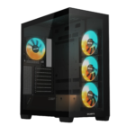 Gigabyte C500 PANORAMIC STEALTH PC Case - Supports rear connector motherboards 2 x 3.5'' / 1 x 2.5' Fan layout:Top: 120mm x 3 or 140mm x2, Rear: 120mm x 1 or 140mm x1, Bottom 120mm x3, Side 120mm x3. 4x 120mm Fans Included USB 3.1 Gen2 Type-C x1, USB 3.0 x2 Colour: Black Mini ITX / Micro ATX / ATX - Image 4