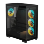 Gigabyte C500 PANORAMIC STEALTH PC Case - Supports rear connector motherboards 2 x 3.5'' / 1 x 2.5' Fan layout:Top: 120mm x 3 or 140mm x2, Rear: 120mm x 1 or 140mm x1, Bottom 120mm x3, Side 120mm x3. 4x 120mm Fans Included USB 3.1 Gen2 Type-C x1, USB 3.0 x2 Colour: Black Mini ITX / Micro ATX / ATX - Image 7