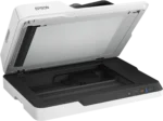 Epson WorkForce DS-1630 flatbed scanner; Smallest footprint in its class; Scan books, bound documents, passports and delicate items; A4, Flatbed & SheetFeed Scanner, 600 dpi x 600 dpi (Horizontal x Vertical), Mono 25ppm / Colour 25ppm, 50 sheets, 1500 page Daily Duty Cycle, 50g-120g Media, USB 3.0, Ethernet Interface (1000 Base-T/ 100-Base TX/ 10-Base-T) (optional), Duplex Scan. What's in the box: Main unit, Power cable, Setup guide, Software (CD), USB cable, Warranty Documents. Warranty 1 Year Carry-in - Image 3