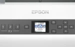 Epson WorkForce DS-730N Network Scanner; Standalone network scanning - A4, A3 with stitching function, SheetFeed Scanner, 600 dpi x 600 dpi (Horizontal x Vertical), Mono 40ppm / Colour 40ppm, 100 sheets, 4500 page Daily Duty Cycle, 27g-413g Media, USB 2.0 Type B, Ethernet Interface (1000 Base-T/ 100-Base TX/ 10-Base-T), Single-Pass Dual-Scanning. What's in the box: AC adapter, Driver and utilities (CD), Main unit, Power cable, Setup guide, USB cable, Warranty card; Warranty 1 Year Carry-In - Image 2