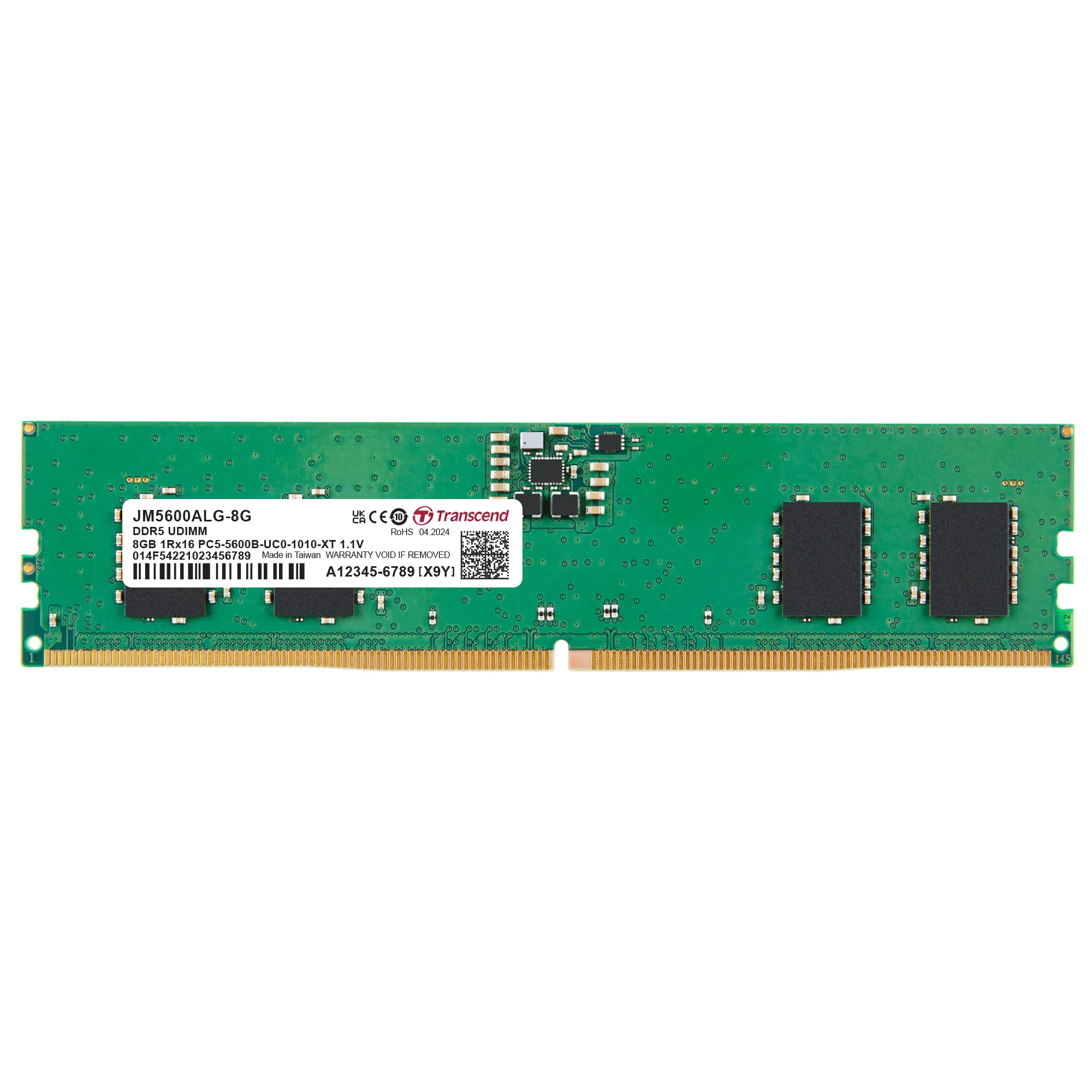 TRANSCEND JET MEMORY 8GB DDR5-5600 LONG DIMM 2RX8 CL46 (1Gx16)x4