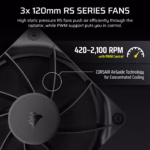 Corsair Nautilus 360mm LCD CPU Liquid Cooler Black - Image 3