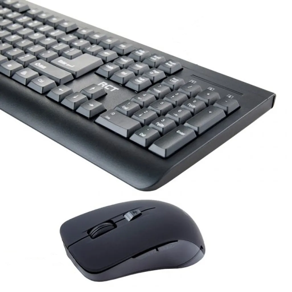 RCT Wireless Keyboard & Mouse Combo | 104-key | 6-button Optical Mouse; 800-1600 DPI | 2.4GHz nano receiver