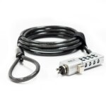 RCT 4 digit 3 in 1 notebook security lock; T-Bar; Nano and Nobel Wedge Lock Slot Compatible;1.8m