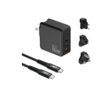 RCT 65W GaN fast charging travel kit - Travel adapter + (EU+UK+SA) Plug and cable - Image 4