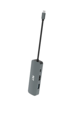 RCT compact 4-in-1 USB type C hub with 1 HDMI; 1 USB 3.0; RJ45 and USB C Power pass-through