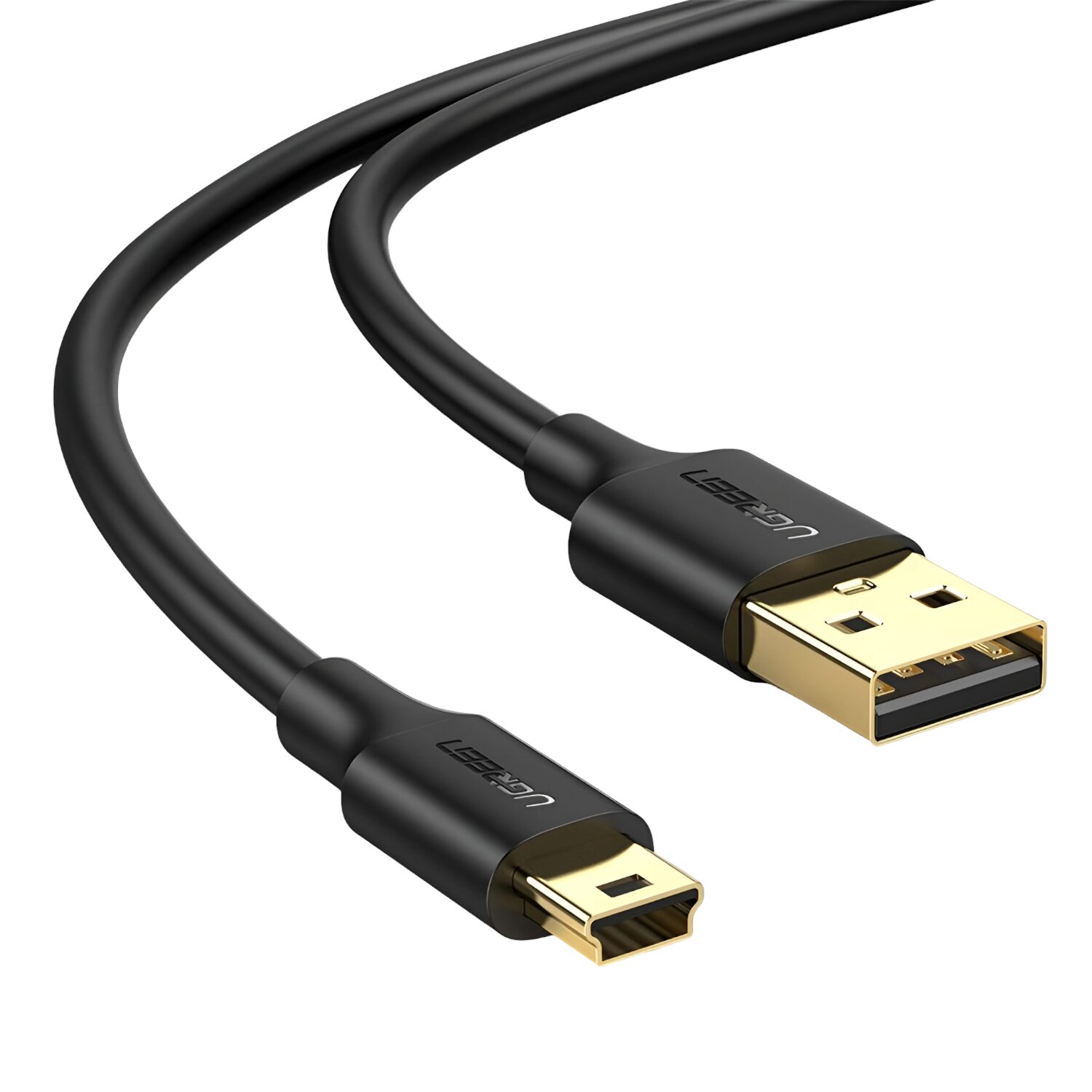 us132-wr-01 UGREEN USB 2.0 A Male to Mini 5 Pin Male Cable 1m (Black) - Image 1